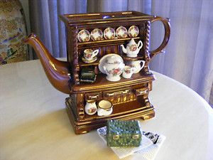 Huge Royal Albert Cardew Teapot  Cabinet with Dishes 