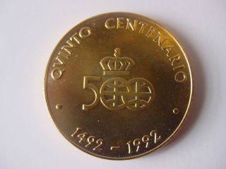 500 QUINCENTENNIAL 1492 1992 Memorial 24Kt four Gold Coin 31 grams