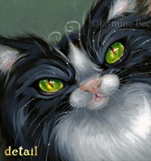 Tuxedo Cat Jasmine Becket Griffith Original Painting Lowbrow Art Big 