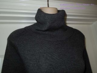 Ann Taylor M Dark Charcoal Gray Cowl Like Turtle Neck Sweater
