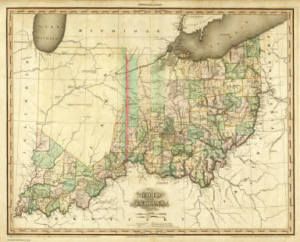 Ohio 1819 Oh Map Findlay Carrollton Springfield Xenia Williamsburg 