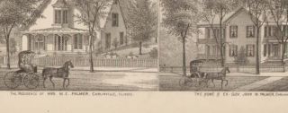 EG52 Carlinville IL Palmer Prouty Slagel 1879 Print