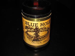 Vintage Blue Hole Castalia Ohio Wood Handle Souvenir Mug EUC NR