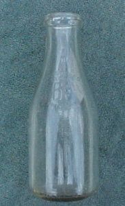 Registered 6 Six Cent Store Milk Bottle Clear Glass QRT