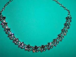 Vintage Lisner Emerald Cut Crystal Rhinestone Necklace