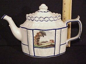 Castleford Teapot Painted Scenes Beautiful Cond 1800