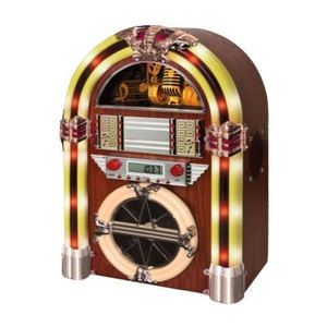 Vintage CD Player Jukebox with AM FM Stereo Radio and LED Display