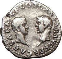 Vespasian w Titus Domitian 70AD Silver Roman Coinrare