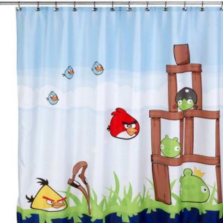 Angry Birds 72 x 72 Microfiber Shower Curtain 100 Poly Bath Window 