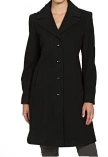 NWT Larry Levine Size 4 Black Wool Notch Collar Walker NEW Coat