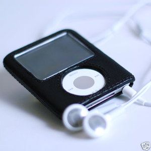 iPod Nano 3rd Generation Leather Case Black