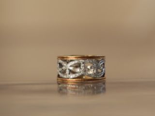 Cathy Waterman Platinum Diamond Band Ring 22kt Gold