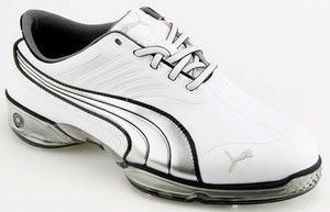 PUMA Men Shoes Cell Fusion Golf Shoe 8 5 Wide White Silver Black NIB