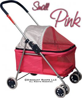 Pink Folding Dog Stroller Carrier Cat Strollers Dogs Pet Str 1S Pink 