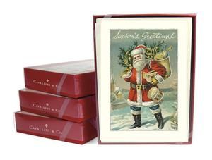 Cavallini Co Glitter Christmas Cards Boxed Set Santa