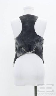 Cecilia de Bucourt Black Gray Chain Embellished Vest Size Medium New 