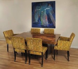   of Six 6 Paul Evens Directional Dining Chairs Casters Mid Century Mod