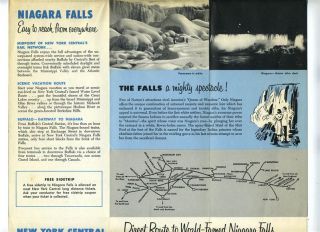New York Central Railroad Niagara Falls Tourist Brochure 1957