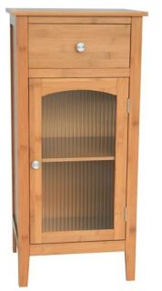 New Cartwright Bathroom Floor Cabinet Bamboo and Glass