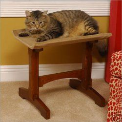 Mr Herzhers Craftsman Single Seat Wooden Cat Perch