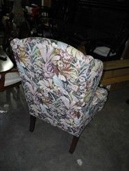   features wing back chair excellent condition cedar grove upholstery