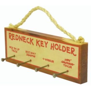 Cedar Wood Redneck Key Holder 4 Hooks Hanging Wall Decor 9 x 3 Key 