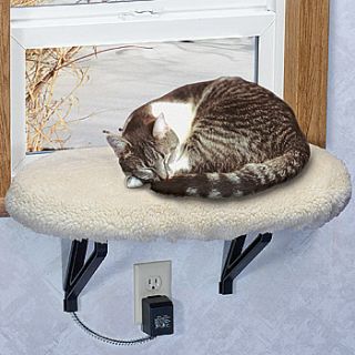 NEW Heated Window Perch Cat Bed   Electric Foam Cushion with Mounting 