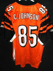 Mens L 85 Chad Ochocinco Johnson Cincinnati Bengals NFL Jersey Shirt 