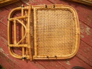 mid century modern wicker and cane sand chairs