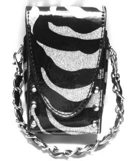 Silver Black Zebra Universal Cell Phone Case Wristlet