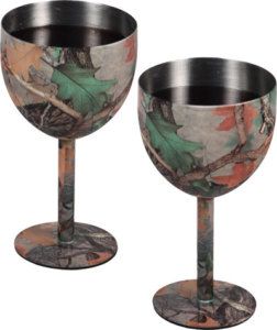 Realtree Camo Wine Glasses Set of Two Stainless Steel