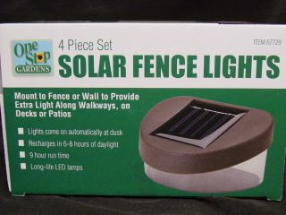 Solar Powered Deck Fence Wall Patio Outdoor Path Dusk to Dawn Lights 