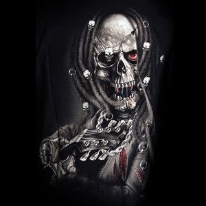 Rock Chang Long Sleeve T Shirt Heavy Metal Biker Skull 005 M L XL 