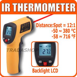    Thermometer IR 50 380 C 58 716 F Pyrometer 0 95EM Celsius Laser