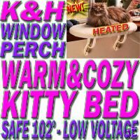 New K H Heated Thermo Cat Bed Kitty Sill Window Perch