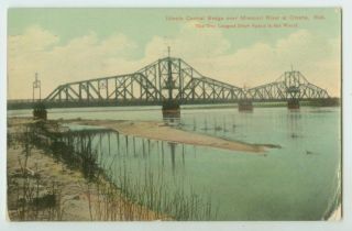 040810B Ill Central Bridge Missouri River Omaha NE Postcard