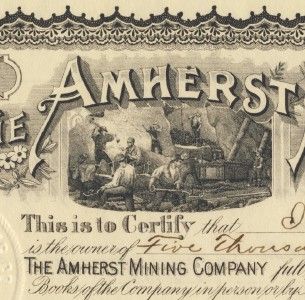 1892 stock amherst mining co central city colorado