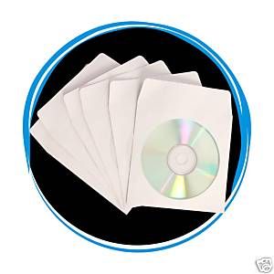 200 CD DVD R Paper Sleeves Envelope Window Flap 100g