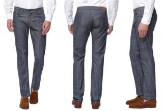 Brand   Kane Chambray Slim Straight Jeans size 31 $250 NWT 