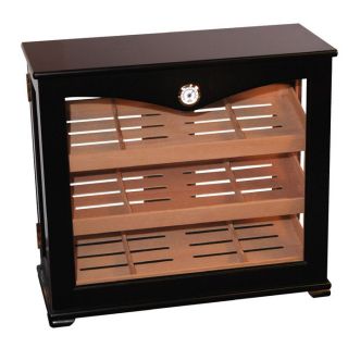 Deluxe Upright Wooden Humidor Display Cabinet 150 Cigars