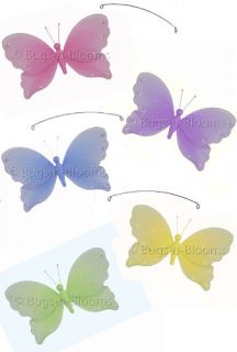   Yellow Blue Green Jewel Butterfly Mobile Decorations   butterflies h