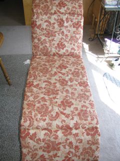 Chaise Lounge Cushion Patio Nassau Brick Red Floral Reversible New 
