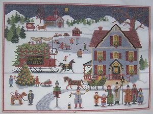 Vtg Charles Wysocki Yuletide Village Christmas Cross Stitch Kit 