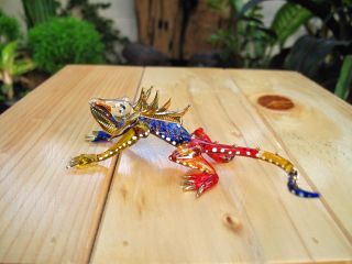Handmade Chameleon Art Glass Blown Reptile Animal Figurine Gift From 