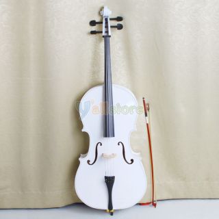High Quality 4 4 Full Size Cello with Bow Rosin Case White