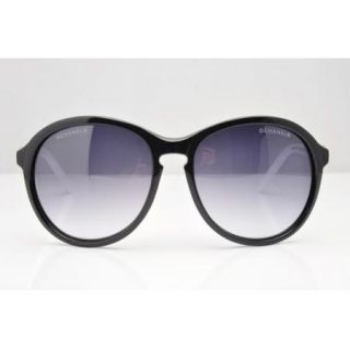 Authentic Chanel Designer Sunglasses Black White Temples