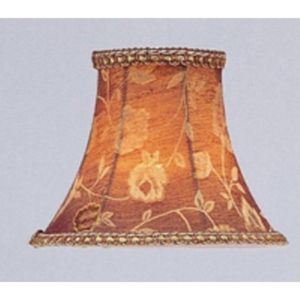 New 6 in Wide Clip on Chandelier Shade Burgundy Floral Fabric White 
