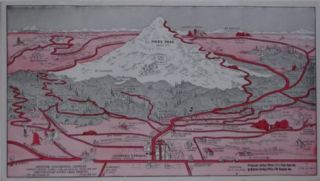 Vintage fold out pictorial map Colorado Springs Pikes Peak region 