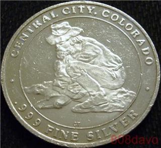 CENTRAL CITY HISTORIC COLORADO MINING .999 silver TRAIN CT mint