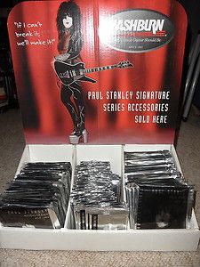 KISS PAUL STANLEY WASHBURN Guitar Counter Display with 60 picks 48 